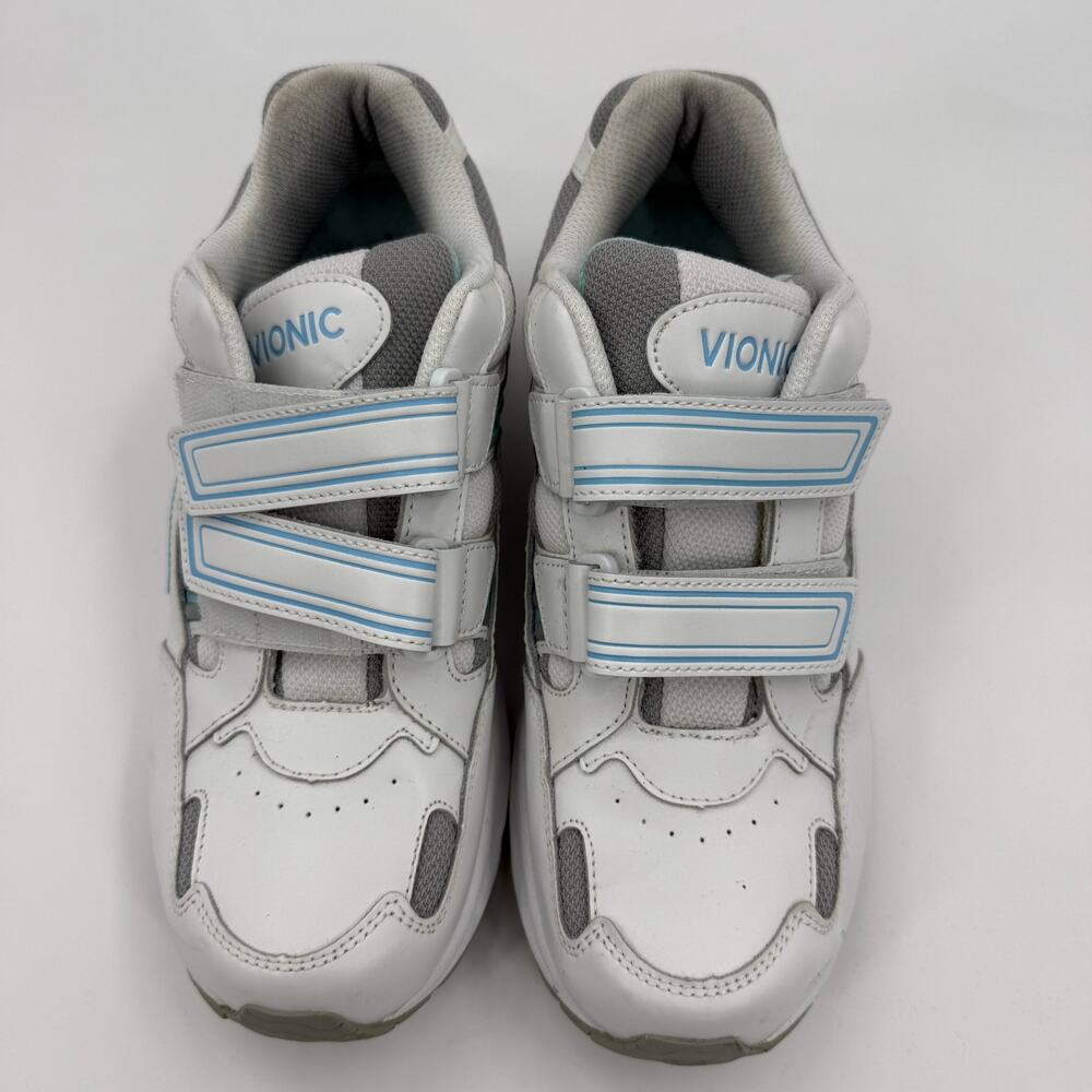 VIONIC Tabi Leather Comfort Shoe Womens Size 10 Hook Loop Casual Support Sneaker